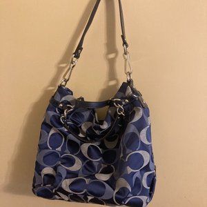 Beautiful Blue Satin Coach Bag